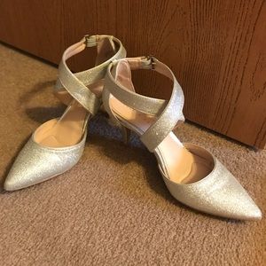 Silver Glitter Heels